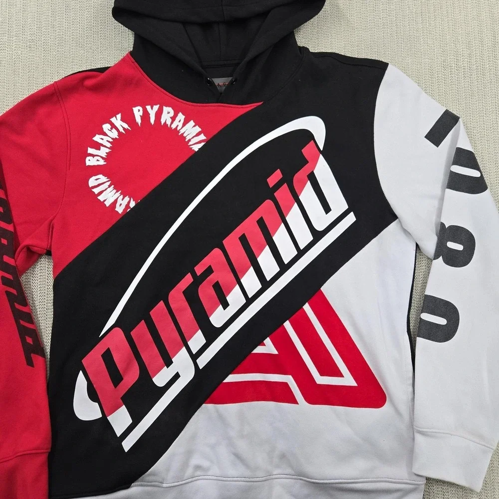 Black Pyramid‎ Hoodie Sweatshirt Mens XL Red Black White Graphic Streetwear